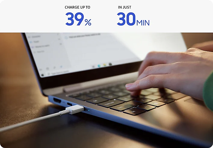 battery percentage shown in samsung galaxy book4 pro 360